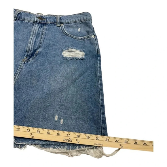We The Free Distressed Cotton Jean Denim Skirt - Picture 8 of 10